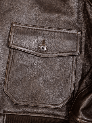 G - 1 Aviation Flight Leather Jacket - Brake House - Black - 35