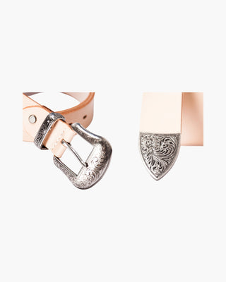 Arabesque Pattern Western Leather Belt