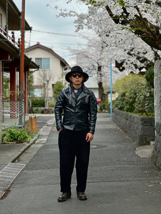 Four Corner Leather Work Jacket - Brake House - Black - 7