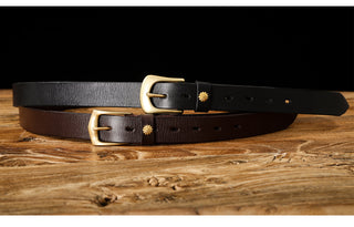 Vintage Brass Leather Belt