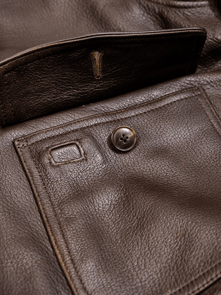 G - 1 Aviation Flight Leather Jacket - Brake House - Black - 31