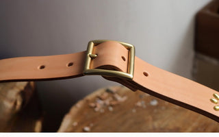 Studded Brass Buckle Leather Belt