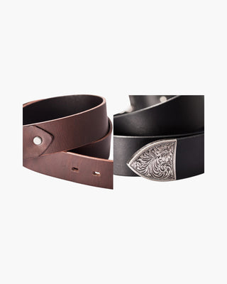 Arabesque Pattern Western Leather Belt
