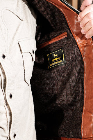 Mulholland Leather Motorcycle Jacket - Havana/brown color - Brake House - Seal Brown - 13