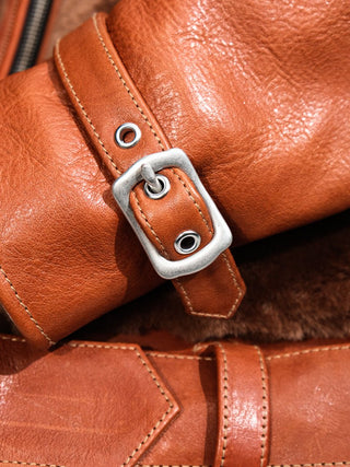 Grizzly Shearling Leather Jacket - Havana - Brake House - Havana brown - 16