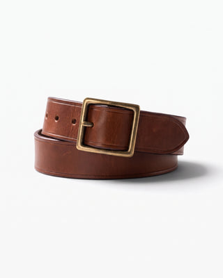 Garrison Tea-core Leather Belt - Brake House - Brown / Brass - 1
