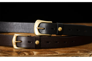 Vintage Brass Leather Belt