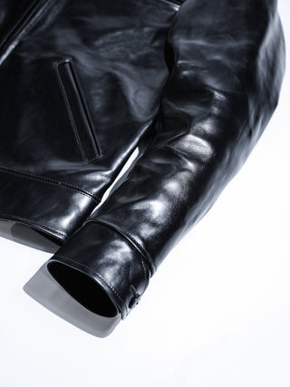 1930 Sports JKT Half Belt Leather Jacket - Black - 05