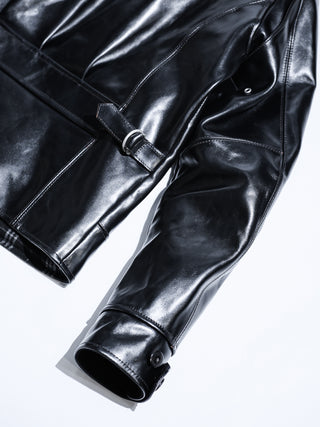 1930 Sports JKT Half Belt Leather Jacket - Black - 07