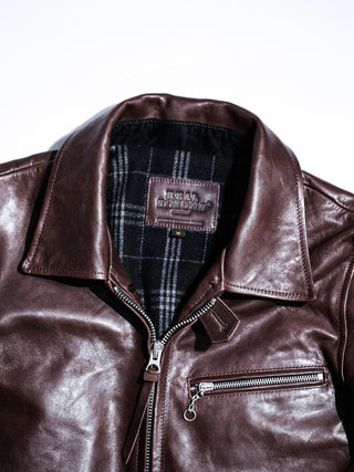 1930 Sports JKT Half Belt Leather Jacket - Seal Brown - 10