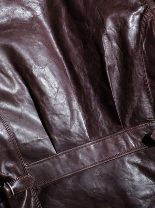 1930 Sports JKT Half Belt Leather Jacket - Seal Brown - 14