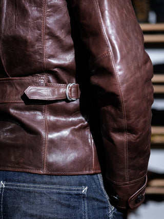 1930 Sports JKT Half Belt Leather Jacket - Seal Brown - 30