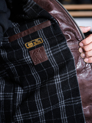 1930 Sports JKT Half Belt Leather Jacket - Seal Brown - 32