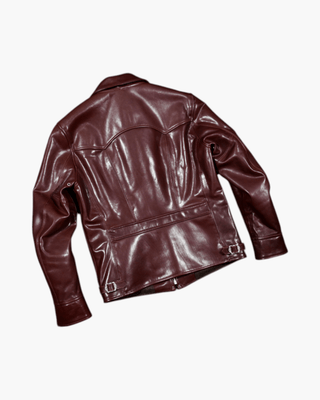 1930s Half Belt Leather Sports Jacket - Vegetable - Tanned Horsehide - Brake House - 4