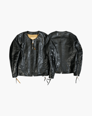 1960s Flat Track Leather Racing Jacket - Tea - core Horsehide - Brake House - 1