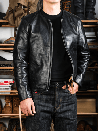 1960s Flat Track Leather Racing Jacket - Brake House - Black - 8