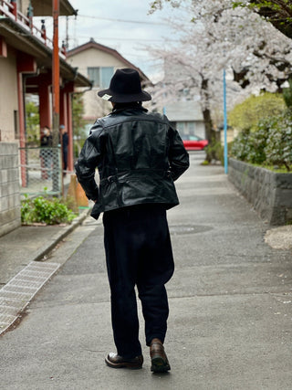 Four Corner Leather Work Jacket - Brake House - Black - 13