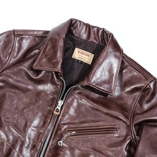 Mulholland Leather Motorcycle Jacket - Havana/brown color - Brake House - Seal Brown - 16