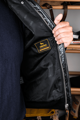 A - 2 Black Leather Jacket - Brake House - Black oil - wax horsehide - 24