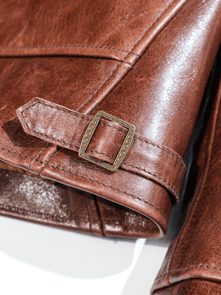 Cossack Leather Jacket - Brown - Brake House - Brown - 17