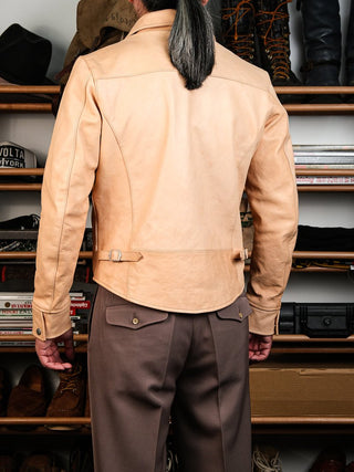1930s Cropped Single Leather Jacket - Brake House - Natural hide - 10