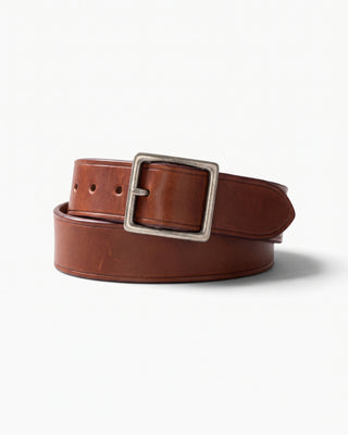 Garrison Tea-core Leather Belt - Brake House - Brown / Silver - 1