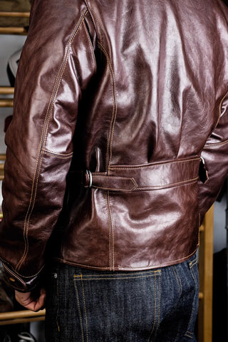 Half Belt Single Leather Jacket