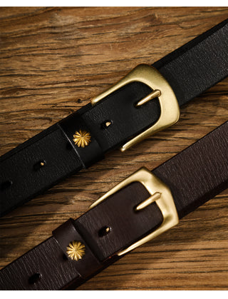 Vintage Brass Leather Belt
