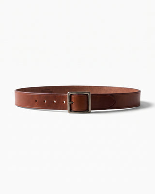 Garrison Tea-core Leather Belt - Brake House - Brown / Silver - 2