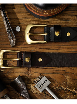 Vintage Brass Leather Belt