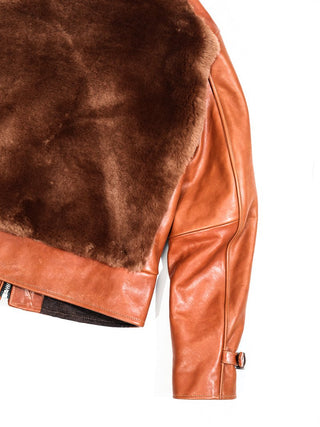 Grizzly Shearling Leather Jacket - Havana - Brake House - Havana brown - 20