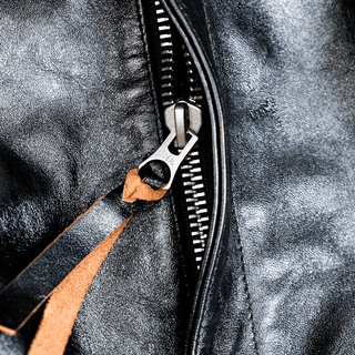 A - 2 Black Leather Jacket - Brake House - Black oil - wax horsehide - 15