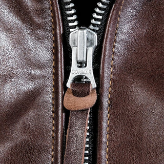 Mulholland Leather Motorcycle Jacket - Havana/brown color - Brake House - Seal Brown - 19