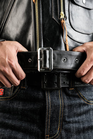 J24 Leather Jacket With Mouton Collar - Brake House - Black - 12