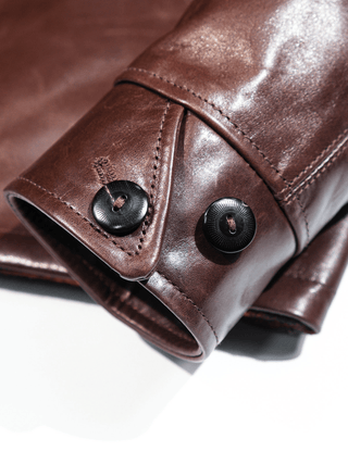 Single Sport Leather Jacket - Brake House - Seal Brown - 23