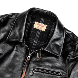 Half Belt Single Leather Jacket - Brake House - Brown - 23