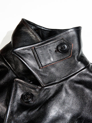 Four Corner Leather Work Jacket - Brake House - Black - 21