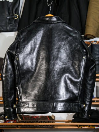 Mulholland Leather Motorcycle Jacket - Brake House - Black oil - waxed - 15