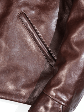 Single Sport Leather Jacket - Brake House - Seal Brown - 24