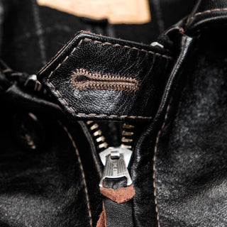 Half Belt Single Leather Jacket - Brake House - Brown - 25