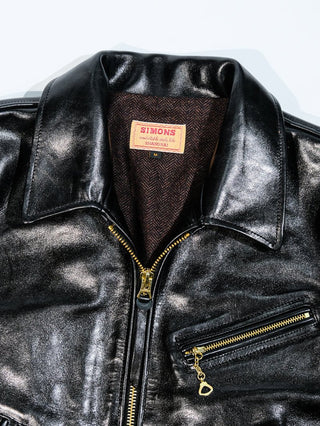 Mulholland Leather Motorcycle Jacket - Brake House - Black oil - waxed - 17