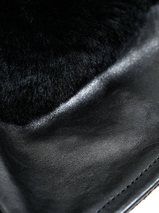 Grizzly Shearling Leather Jacket - Black/White - Brake House - White - 25