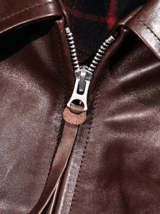 Single Sport Leather Jacket - Brake House - Seal Brown - 14