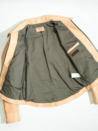 1930s Cropped Single Leather Jacket - Brake House - Natural hide - 23