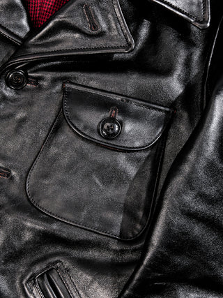 Four Corner Leather Work Jacket - Brake House - Black - 23