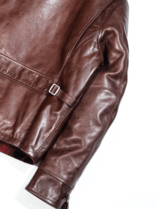 Single Sport Leather Jacket - Brake House - Seal Brown - 18
