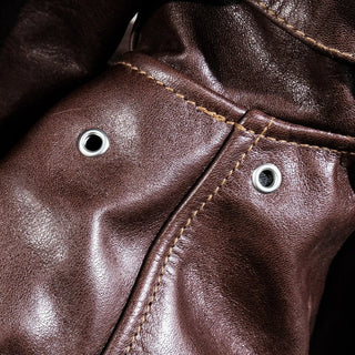 Mulholland Leather Motorcycle Jacket - Havana/brown color - Brake House - Seal Brown - 24