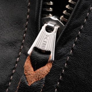 Half Belt Single Leather Jacket - Brake House - Brown - 27