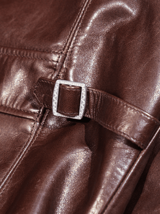 Single Sport Leather Jacket - Brake House - Seal Brown - 25