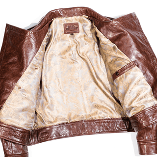 Aviator Leather Jacket - Brake House - Amber brown - 2